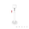 FLAT BIO FLEX LABRET WITH 316L SURGICAL STEEL SQUARE SHAPE TOP PUSH IN 